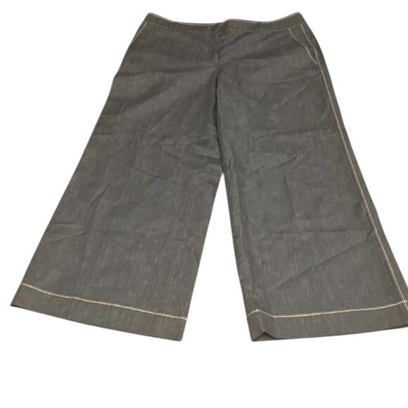 Lafayette 148 New York Wide-Leg Culotte Blue Denim Pants Size 16 📦 - Picture 1 of 10